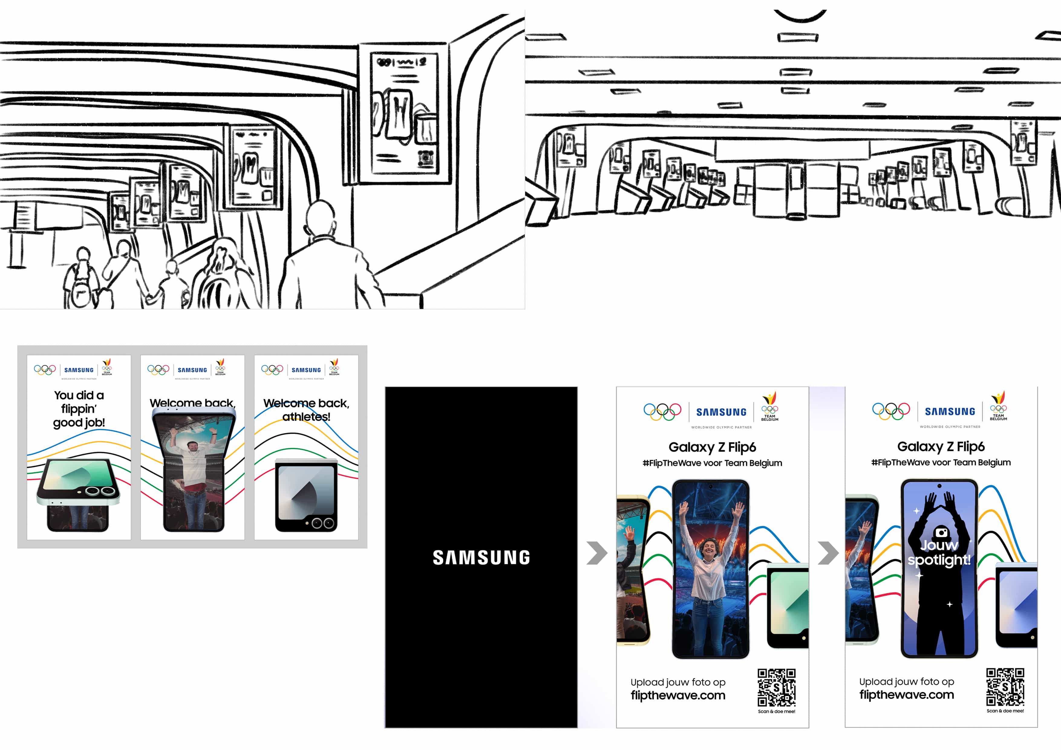 Samsung Flip to Wave Campaign Overview - Multi-screen Installation